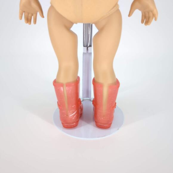 Unbranded Midcalf Height Salmon Pink See-Through Glitter Rainboots / Jellies GUC - Picture 4 of 15